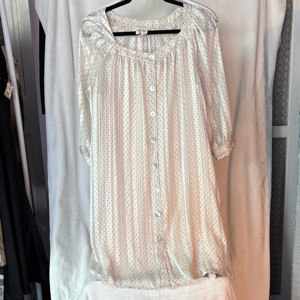 Fig and Flower White Polka Dot Button Down Shirt